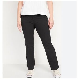 NWT Old Navy Black Mid-Rise Bootcut Khaki Pants Women's Size 18 Stretch Workwear